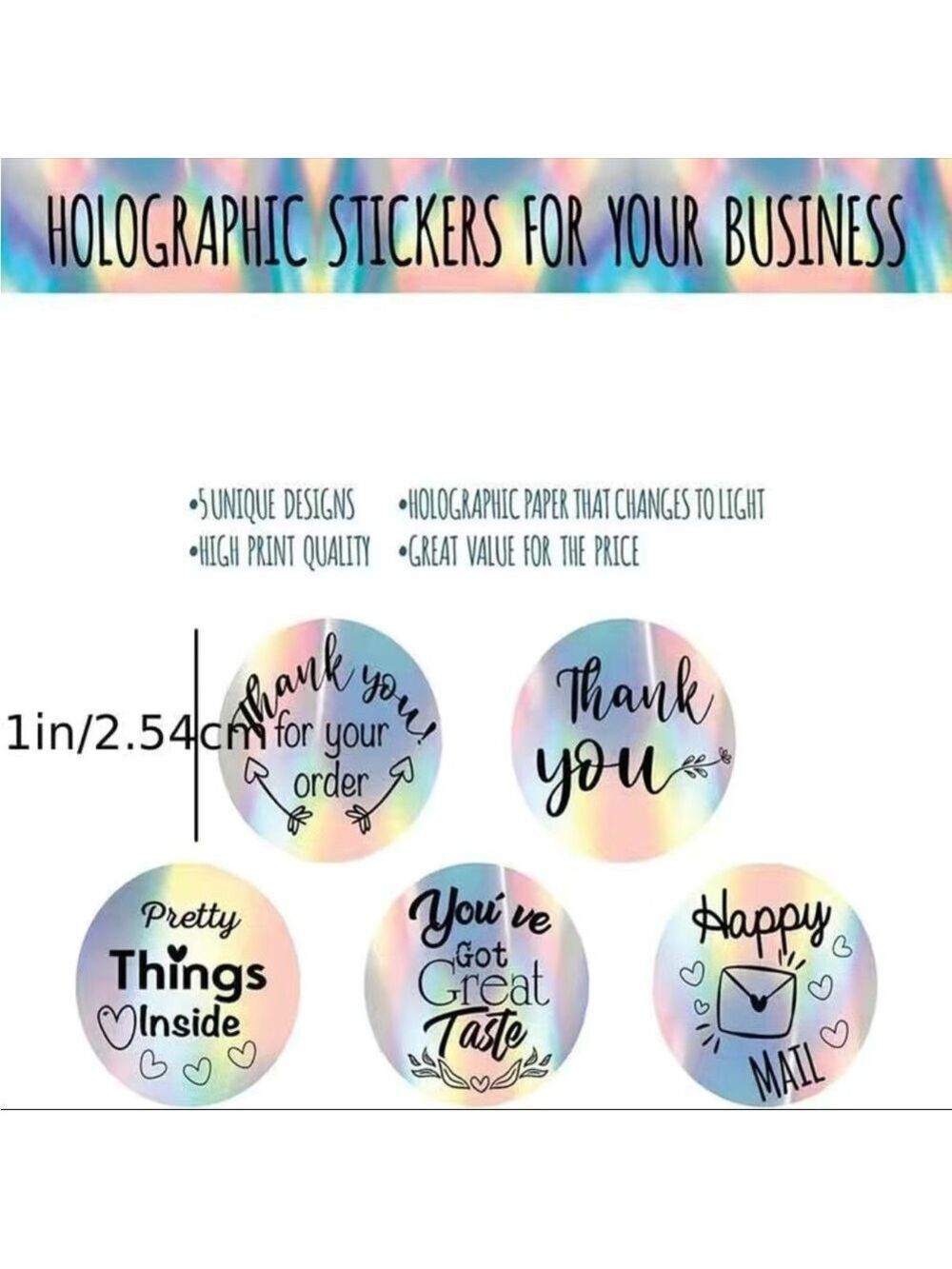 500 Roll Holographic Thank You Stickers PRICE IS FIRM - Picture 3 of 6